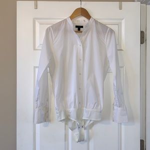 J. Crew - White Cotton Dress Shirt with Bodysuit - Women’s 4